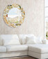 Gold Charm Round Beveled Wall Mirror on Free Floating Reverse Printed Tempered Art Glass, 36" x 36" x 0.4"