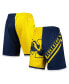 ფოტო #1 პროდუქტის Men's Maize, Navy Michigan Wolverines Big Face 5.0 Fashion Shorts