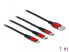 Фото #3 товара Кабель зарядки USB A - USB C/Lightning Delock 86709 1 м черно-красный