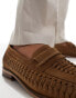 Фото #3 товара Walk London Wes Slip On Mules Weave Loafers In Tan Suede