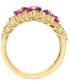 ფოტო #4 პროდუქტის EFFY® Ruby (2-1/3 ct. t.w.) & Diamond (2-1/3 ct. t.w.) Marquise Floral-Inspired Cluster Ring in 14k Gold