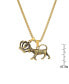 Men's 18k Gold Plated Stainless Steel Tiger and Crown Pendant Necklaces
