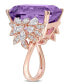 ფოტო #4 პროდუქტის Amethyst (20 ct. t.w.) and Diamond (1-3/4 ct. t.w.) Multi-Shape Floral Ring in 14k Rose Gold