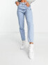 Фото #1 товара Wednesday's Girl high waist slim fit jeans in light wash