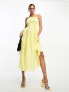 Collective the Label tiered smock midaxi dress in lemon