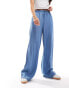 Фото #2 товара Vero Moda wide leg trousers in medium blue chambray