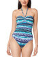 Фото #1 товара Bleu Rod Beattie Sun Sea and Sand Bandeau One-Piece Swimsuit Navy Size 6