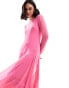 Фото #1 товара ASOS DESIGN sheer chiffon midaxi tent dress in bright pink