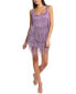 Moonsea Fringe Mini Dress Women's Purple M