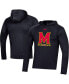 Фото #2 товара Men's Black Maryland Terrapins School Logo Raglan Long Sleeve Hoodie Performance T-shirt
