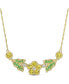 ფოტო #1 პროდუქტის Yellow Sapphire (1-1/5 ct. t.w.) & Tsavorite (1/5 ct. t.w.) Flower & Leaf 17" Statement Necklace in 10k Gold