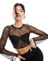 Фото #1 товара Simmi lace flared sleeve top co-ord in black