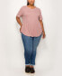 ფოტო #2 პროდუქტის Plus Size Thermal Short Sleeve Swing Tee