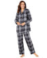 ფოტო #1 პროდუქტის Plus Size Classic Flannel Pajama Set