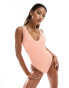 River Island textured swimsuit in coral