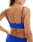 Фото #3 товара Lindex Kelly mix and match rib triangle bralette bikini top in cobalt blue