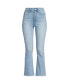 ფოტო #2 პროდუქტის Petite Recover High Rise Button Front Kick Flare Crop Jeans