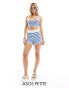 Фото #1 товара ASOS DESIGN Petite crochet shorts in blue stripe co-ord