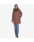 Фото #4 товара Islee Quilted Womens's Puffer Coat With Popcorn Sherpa Trimming and Removable Hooded Bib