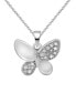 ფოტო #1 პროდუქტის Diamond Butterfly 18" Pendant Necklace (1/10 ct. t.w.) in Sterling Silver