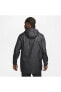 storm-fit Pro erkek kapüşonlu grafikli siyah bol kesim yağmur ceketi dv9289