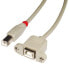 Фото #1 товара Lindy 31801 - 1 m - USB B - USB B - USB 2.0 - Male/Female - Grey