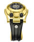 ფოტო #2 პროდუქტის Triton Men's Swiss Automatic Black Genuine Leather Strap Watch 49mm