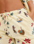 Chelsea Peers cotton wide sleeve and short pyjama set in tropical icon print