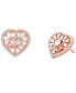 ფოტო #1 პროდუქტის Sterling Silver or Rose Gold-Plated Tapered Baguette Heart Stud Earrings
