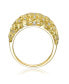 ფოტო #3 პროდუქტის RA 14k Yellow Gold Plated with Cubic Zirconia Dome-Shaped Textured Nugget Ring