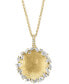 ფოტო #4 პროდუქტის EFFY® Diamond Mixed Cut Textured Disc 18" Pendant Necklace (5/8 ct. t.w.) in 14k Gold
