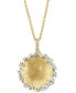 EFFY® Diamond Mixed Cut Textured Disc 18" Pendant Necklace (5/8 ct. t.w.) in 14k Gold