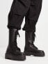 Фото #4 товара New Look mid calf height chunky lace up boots in black