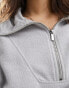 Фото #8 товара Miss Selfridge zip detail super soft sweat co-ord in grey