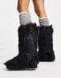 Фото #8 товара Monki furry boot in black