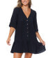 Фото #3 товара Juniors' Sol Cotton Button-Up Cover-Up Dress