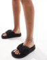 Pull&Bear flatform slider in black