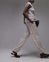 Фото #1 товара Topshop Tall low slung linen button trouser in natural