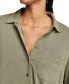 ფოტო #3 პროდუქტის Women's Sandwash Long Sleeve Button Front Shirt