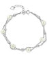 ფოტო #1 პროდუქტის EFFY® Cultured Freshwater Pearl (7mm) Layered Bracelet in Sterling Silver (Also available in Gold-Plated Sterling Silver)