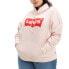 Фото #1 товара Levi's Women's Graphic Sweatshirt Hoodie Plus Size 1X Peach Blush Red New