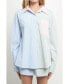 ფოტო #1 პროდუქტის Women's Striped Color Blocked Over Shirt