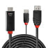 Lindy 41500 - 3 m - HDMI + USB Type-A - DisplayPort - Male - Male - Straight