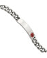 Stainless Steel Red Enamel Medical ID 9.5" Curb Chain Bracelet