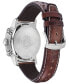 ფოტო #3 პროდუქტის Eco-Drive Men's Chronograph Brycen Chestnut Brown Leather Strap Watch 44mm