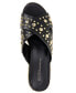 Фото #4 товара Women's Gladda Studded Flatform Raffia Slip-On Crossband Wedge Sandals