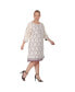 ფოტო #2 პროდუქტის Plus Size Elegant Floral Lace Boat Neck Midi Dress