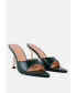 Фото #2 товара Women's French Cut Croc Texture Patent Faux Leather Sandals
