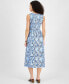 Фото #2 товара Women's Floral Print Smocked Sleeveless Midi Dress