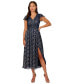 ფოტო #1 პროდუქტის Women's Metallic-Print Crinkle Belted Dress